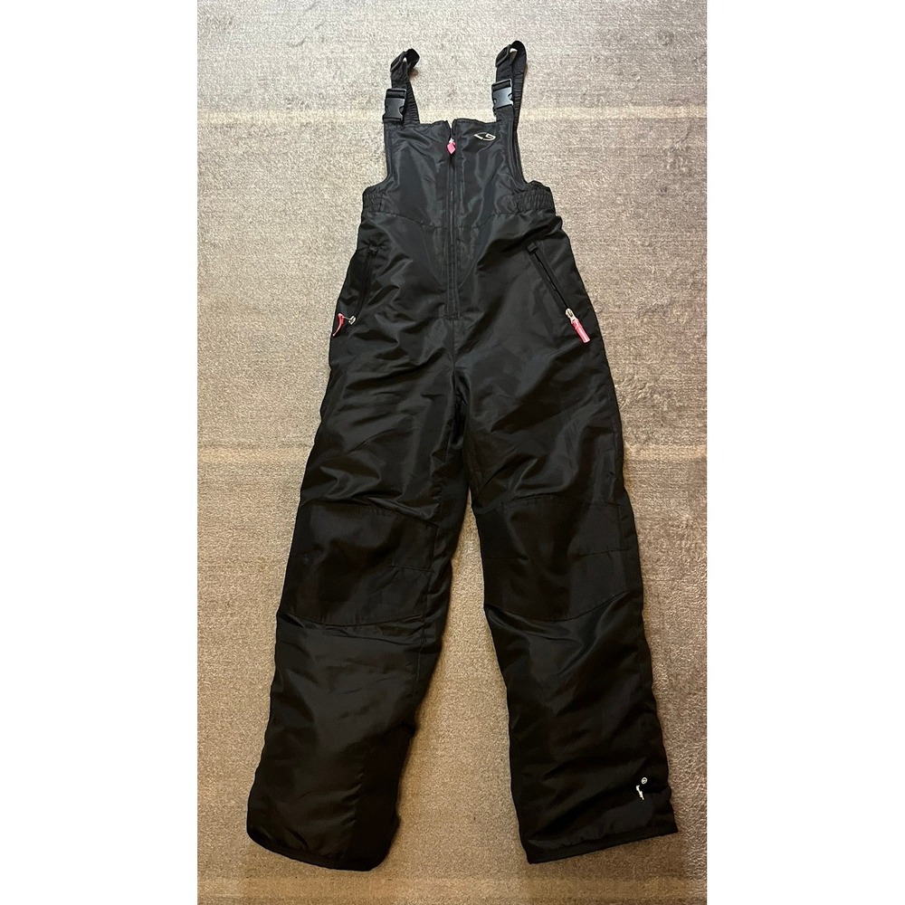Champion C9 VentureDry Girls Black Snow Bibs Insulated Overalls Size L 10-12